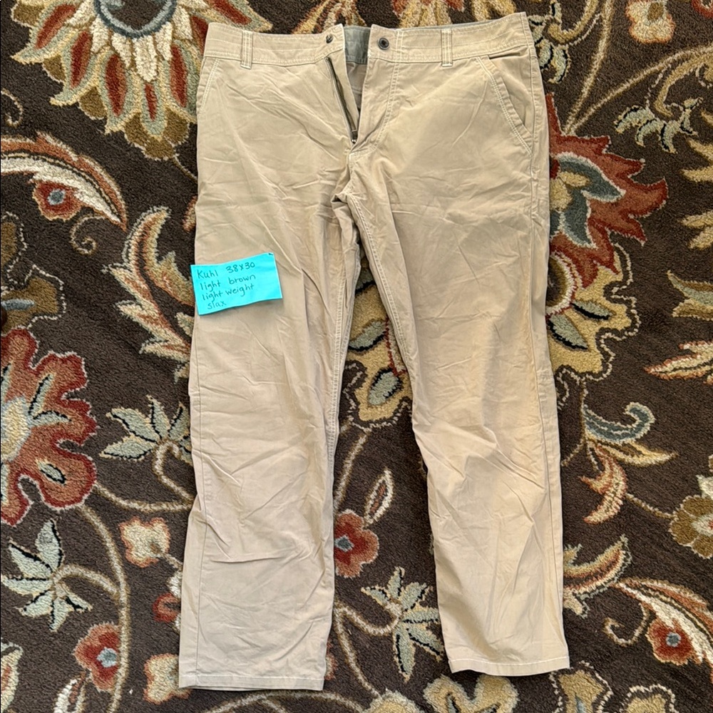 Kuhl pants 38x30 light weight Slax brown